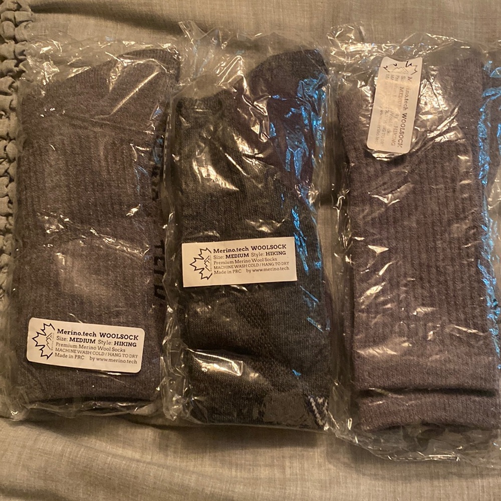 Merino Tech Wool Hiking socks size medium